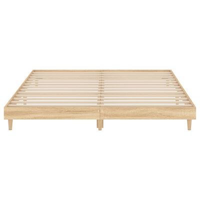 vidaXL Bedframe bewerkt hout sonoma eikenkleurig 200x200 cm