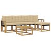 vidaXL Buiten bankenset 6 st Wit en Beige