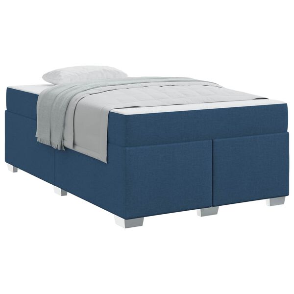 vidaXL Bedframe met matras Blauw 120 x 200 cm Stof
