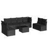 vidaXL 9-delige Loungeset met kussens poly rattan zwart