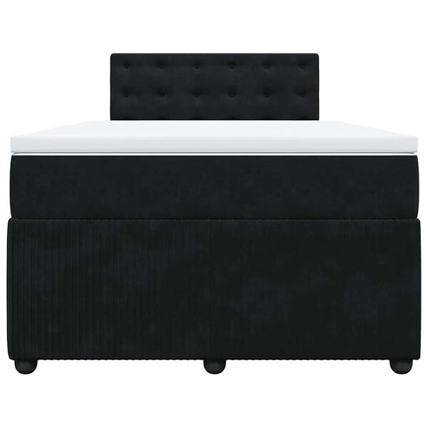 vidaXL Boxspring met matras fluweel zwart 120x190 cm