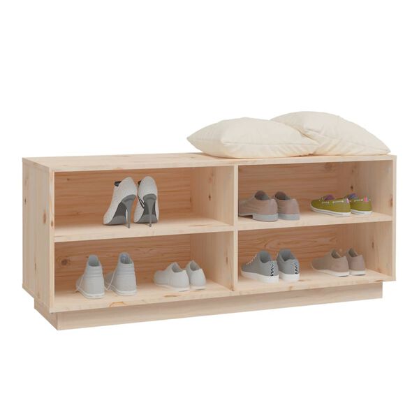 vidaXL Schoenenkast 110x34x45 cm massief grenenhout