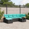 vidaXL 7-delige Loungeset met kussens poly rattan zwart