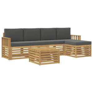 vidaXL Buiten bankenset 6 pcs Wit en antracietkleurig 59 x 59 x 37 cm