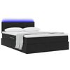 vidaXL Opbergbed met LED met matras met LED Zwart 140 x 200 cm Fluweel