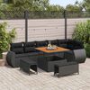 vidaXL Tuin Sofa Set met kussen met opslag 9 pcs Zwart Poly Rattan