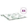 vidaXL Stoelkussens 4 st bladpatroon 40x40x3 cm stof