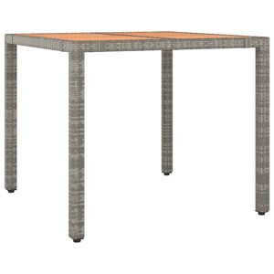 vidaXL Tuintafel met houten blad poly ratten en acaciahout grijs