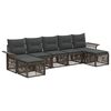 vidaXL Tuinbankenset 7 pcs Grijs poly rattan
