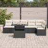 vidaXL Tuin Sofa Set met opslag 7 pcs Zwart Poly riet
