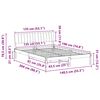 vidaXL Bedframe Bruin en donkergrijs 135 x 190 cm Massief grenenhout