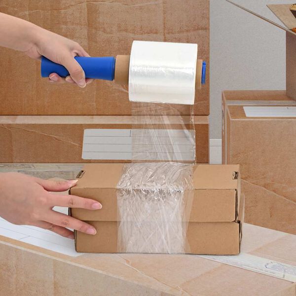 vidaXL Stretchfilm met handvat 10 st transparant 23 μm 10 cm x 150 m