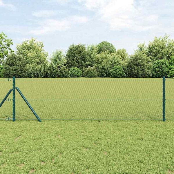 vidaXL Afrasteringspaal Groen 100 x 0,4 m (13 mm gaas) Staal en PVC