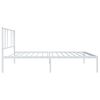 vidaXL Bedframe met hoofdbord zonder matras metaal wit 75x190 cm