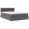vidaXL Opbergbed met LED met matras Grijs 140 x 200 cm Nep Leer