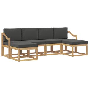 vidaXL Buiten bankenset 6 st 6-zits Wit en antracietkleurig Polyester