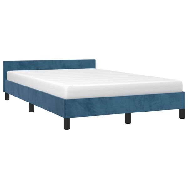 vidaXL Bedframe zonder matras 120x200 cm fluweel donkerblauw