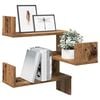 vidaXL Hoekwandschappen 2 st 40x40x49,5 cm bewerkt hout oud houtkleur
