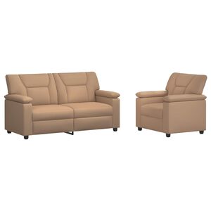 vidaXL Bankstel 2 pcs Cappuccino Kunstleer