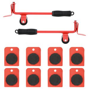vidaXL Meubelrollers 8 stuks met lifters 9,8x7,5x3 cm 150 kg rood