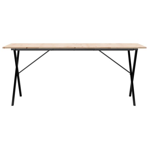 vidaXL Eettafel X-frame 180x90x75 cm massief grenenhout en staal
