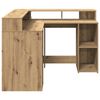 vidaXL Bureau met LED-verlichting 130x130x91 cm hout artisanaal eiken