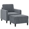 vidaXL Fauteuil met voetenbank 60 cm fluweel donkergrijs