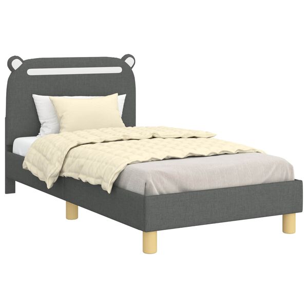 vidaXL Bedframe voor kinderen met hoofdbord Donkergrijs 80 x 160 cm