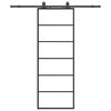 vidaXL Schuifdeur met beslagset 76x205 cm ESG glas zwart