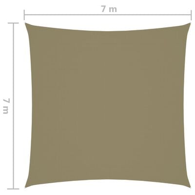 vidaXL Zonnescherm vierkant 7x7 m oxford stof beige