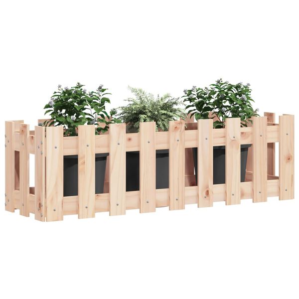 vidaXL Plantenbak verhoogd met hekontwerp 100x30x30 cm grenenhout
