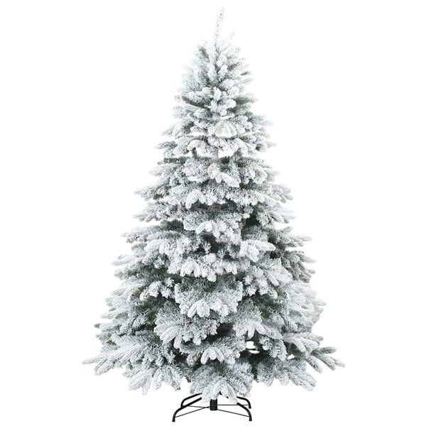 vidaXL Kunstkerstboom met 300 LED met standaard Wit 210 cm PE en PVC