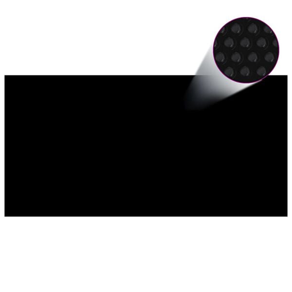 vidaXL Zwembadfolie solar drijvend 1200x600 cm PE zwart en blauw