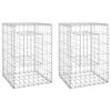 vidaXL Schanskorf palen 2 st 40x40x60 cm ijzer