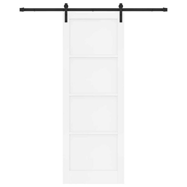 vidaXL Schuifdeur Wit en zwart 83 x 232 cm Massief grenenhout
