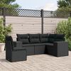 vidaXL 5-delige Loungeset met kussens poly rattan zwart