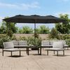 vidaXL Parasol dubbel dak met LED 449x265 cm antracietkleurig