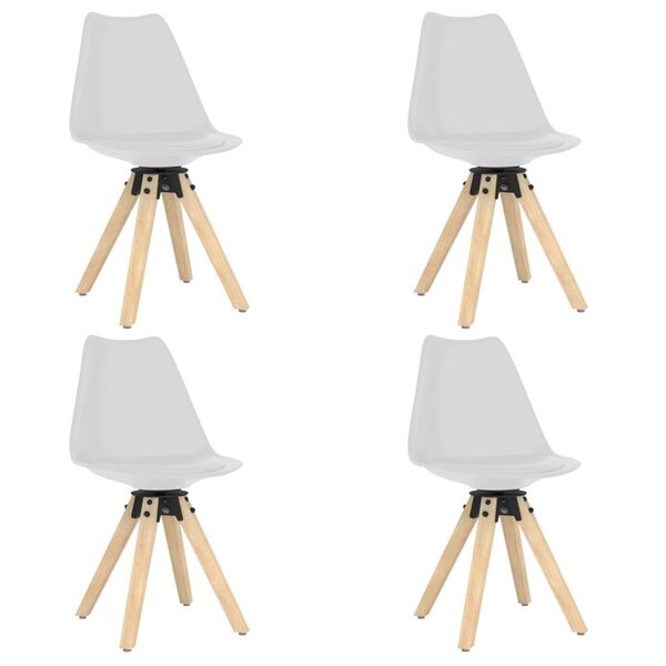 vidaXL Eetkamerstoelen draaibaar 4 st PP wit