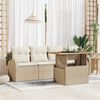 vidaXL Tuin Sofa Set met opslag 5 pcs Beige Poly riet