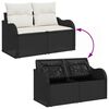 vidaXL Tuin Sofa Set met kussen 6 pcs Zwart en wit Poly riet
