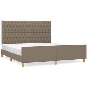 vidaXL Bedframe zonder matras stof taupe 180x200 cm