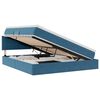 vidaXL LED Opslagbed met Matras Donkerblauw 180 x 200 cm Fluweel
