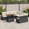 vidaXL Tuin Sofa Set met opslag 9 pcs Zwart Poly riet