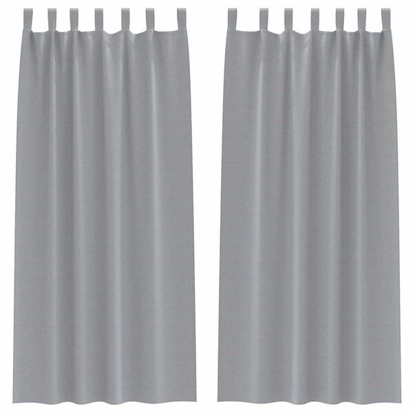 vidaXL Zwart-out Gordijnen met Ringen 2 pcs Lichtgrijs 225 x 140 cm