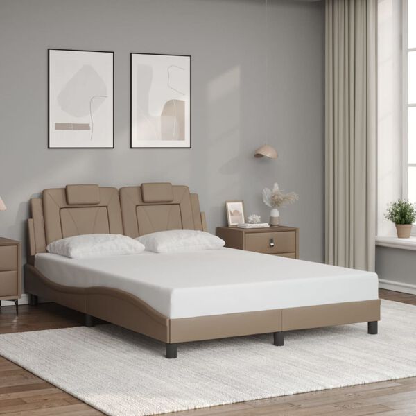 vidaXL Bedframe "Viana" met LED zonder matras cappuccino 120x200 cm