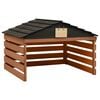 vidaXL Overkapping voor grasmaaier 78x74x54 cm vurenhout zwart bruin