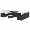 vidaXL Tuin Sofa Set Zwart en Cr&egrave;me Poly Rattan