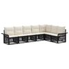 vidaXL Tuinbankenset 7 pcs Zwart poly rattan