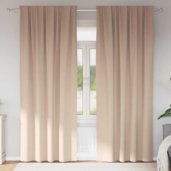 vidaXL Zwart-out Gordijnen met Ringen 2 pcs Taupe 245 x 140 cm