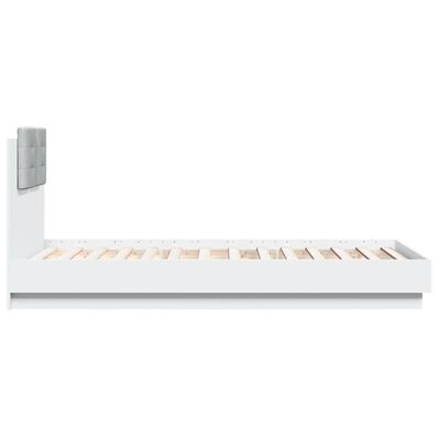 vidaXL Bedframe met hoofdbord en LED-verlichting wit 90x190 cm